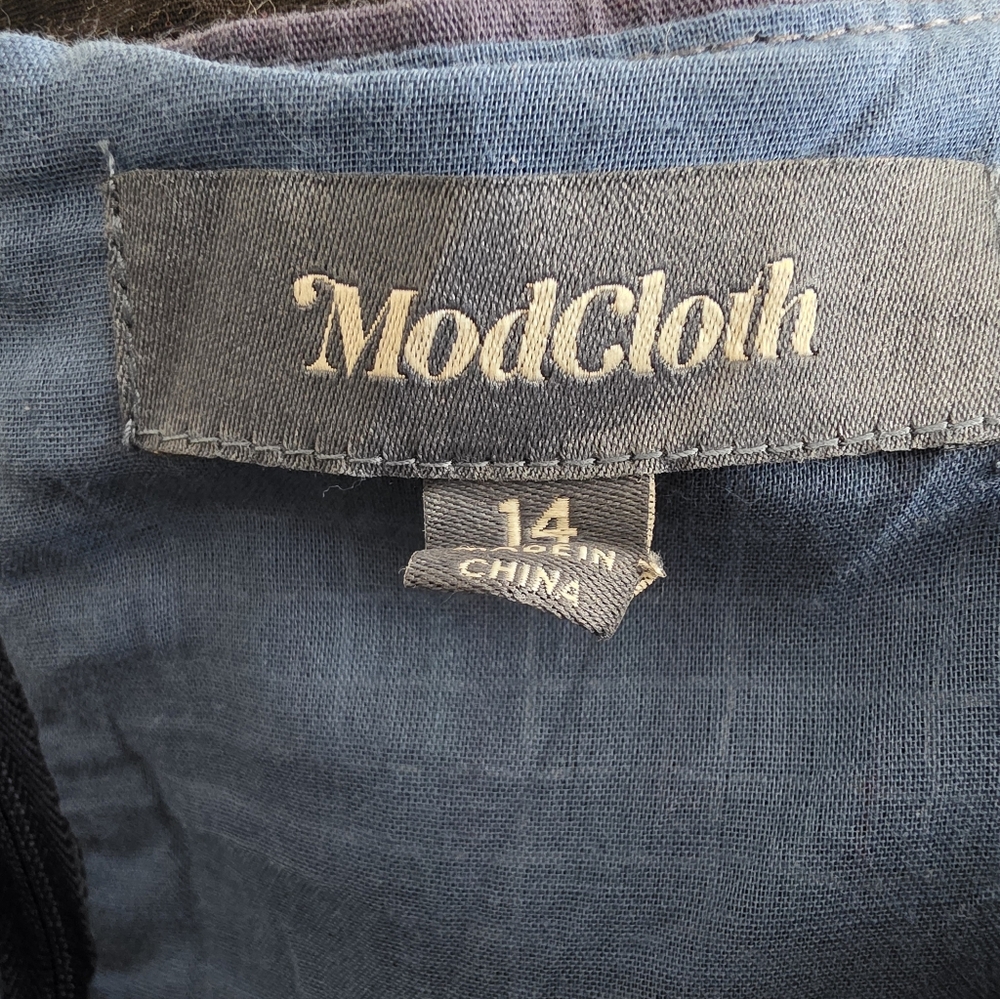 NWOT Modcloth Cotton 50s Style Dress With Pockets Sz. 14 - Picture 6 of 6